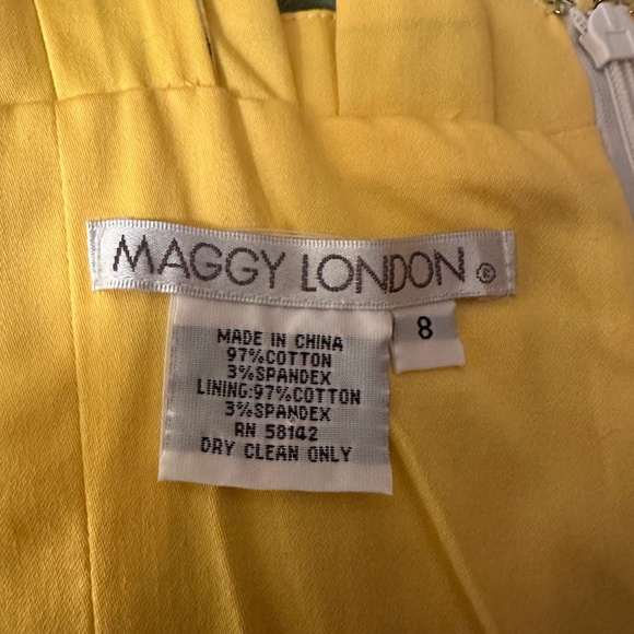 Maggy London yellow floral sleeveless dress size 8.NWT - Picture 9 of 9